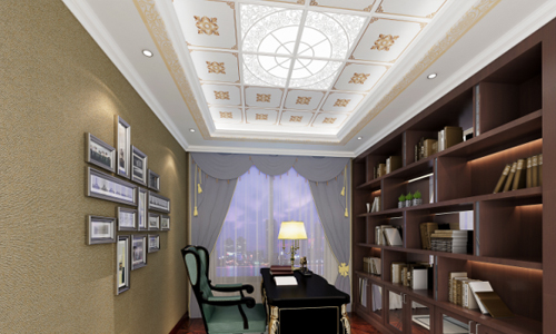 奧邦說(shuō)在這么美的書(shū)房看書(shū)，就是清爽舒適